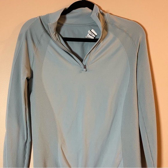 Sweaty Betty Blue Fitted Zippered Polo Sweatshirt - Picture 2 of 10